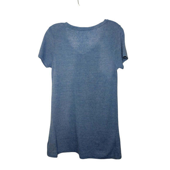 Mossimo Womens Pullover Cap Sleeve V-neck Tee Shirt Blue Size Small - Picture 4 of 16
